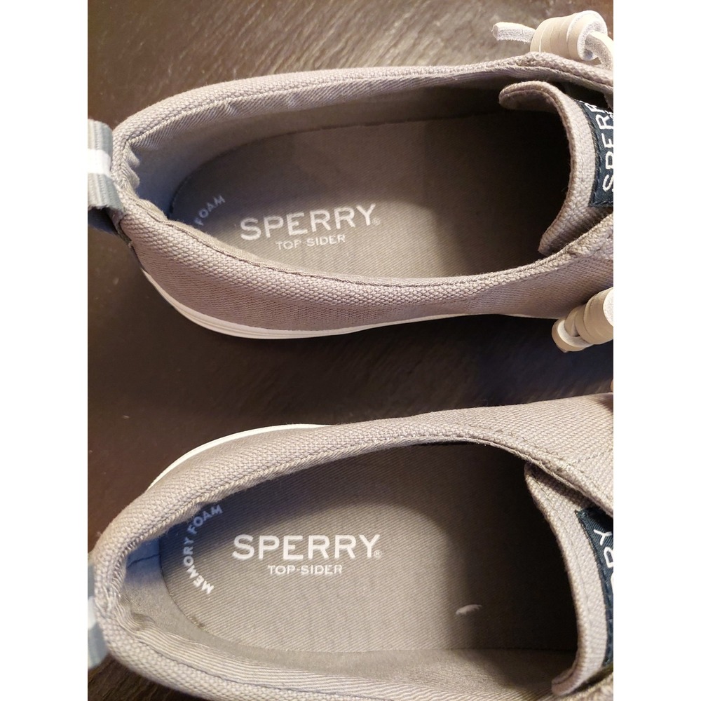 Sperry Women's Crest Vibe Grey Canvas Sneakers/Boat Leather Laces Sz 7.5M NEW! - Picture 13 of 13
